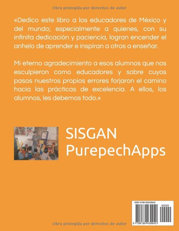 Contraportada del libro SISGAN con la dedicatoria del autor